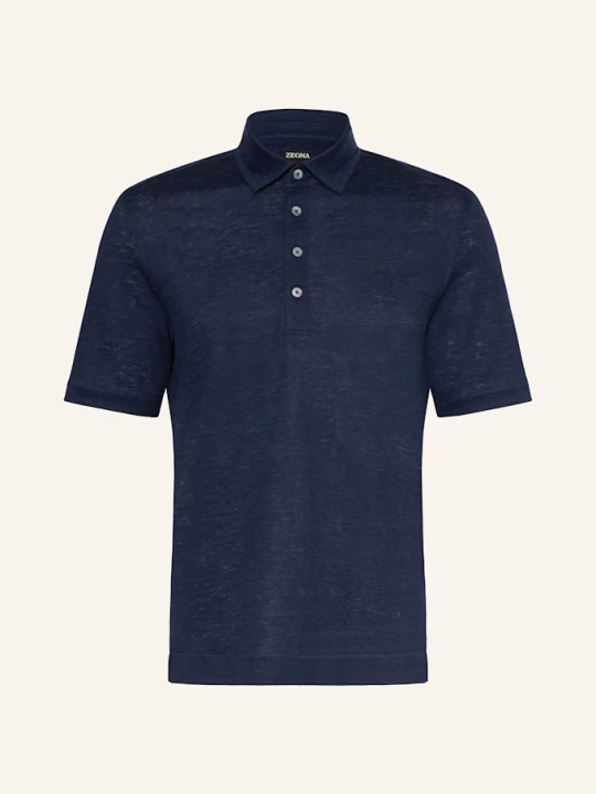 Zdjęcie produktu Zegna Koszulka Polo Z Lnu blau GRANATOWY