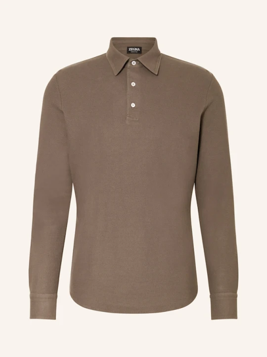 Zdjęcie produktu Zegna Koszulka Polo Z Piki beige BRĄZOWY