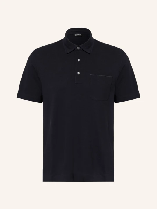 Zdjęcie produktu Zegna Koszulka Polo Z Pikowanym Wzorem blau GRANATOWY