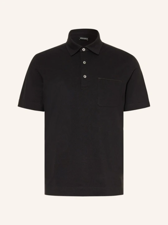 Zdjęcie produktu Zegna Koszulka Polo Z Pikowanym Wzorem schwarz CZARNY