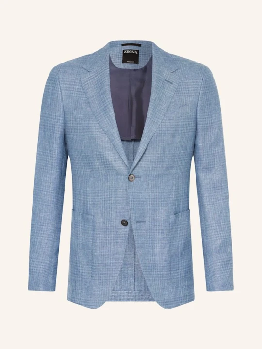Zdjęcie produktu Zegna Marynarka Z Lnem Slim Fit blau NIEBIESKI