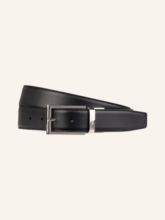 Zdjęcie produktu Zegna Pasek Skórzany schwarz CZARNY