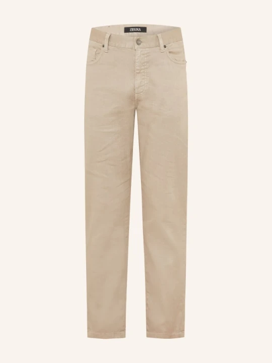 Zdjęcie produktu Zegna Spodnie Slim Fit Z Lnem beige