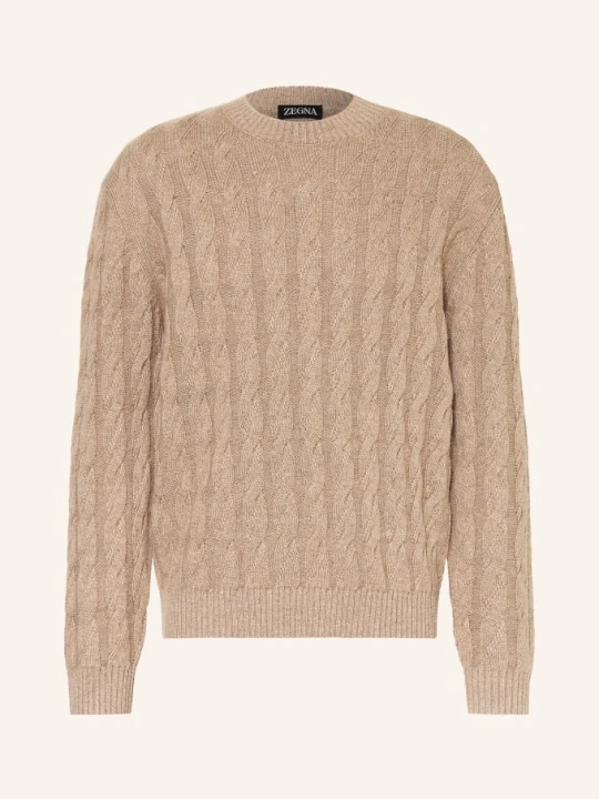 Zdjęcie produktu Zegna Sweter Z Kaszmiru I Lnu beige