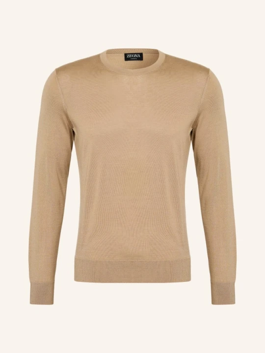 Zdjęcie produktu Zegna Sweter Z Kaszmiru Z Dodatkiem Jedwabiu beige