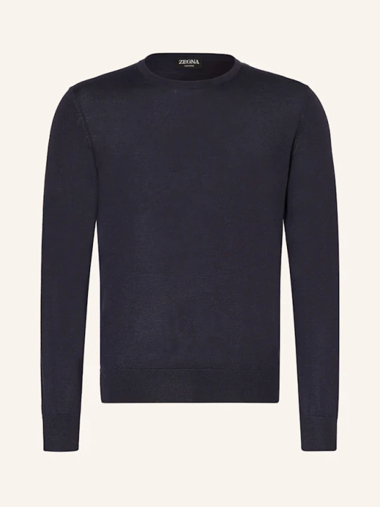 Zdjęcie produktu Zegna Sweter Z Kaszmiru Z Dodatkiem Jedwabiu blau GRANATOWY