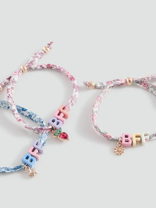 Zdjęcie produktu Zestaw 3 bransoletek Best Friends różowy - Dzieci - Rozmiar uniwersalny - MANGO KIDS