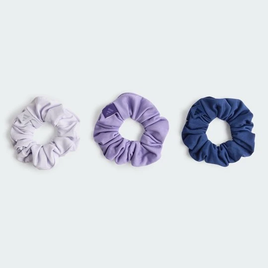 Zdjęcie produktu Zestaw 3 gumek do włosów typu scrunchie Adidas fioletowy