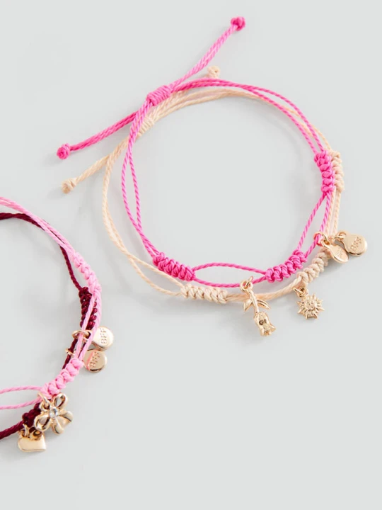 Zdjęcie produktu Zestaw 4 bransoletek Best Friends różowy - Dzieci - Rozmiar uniwersalny - MANGO KIDS
