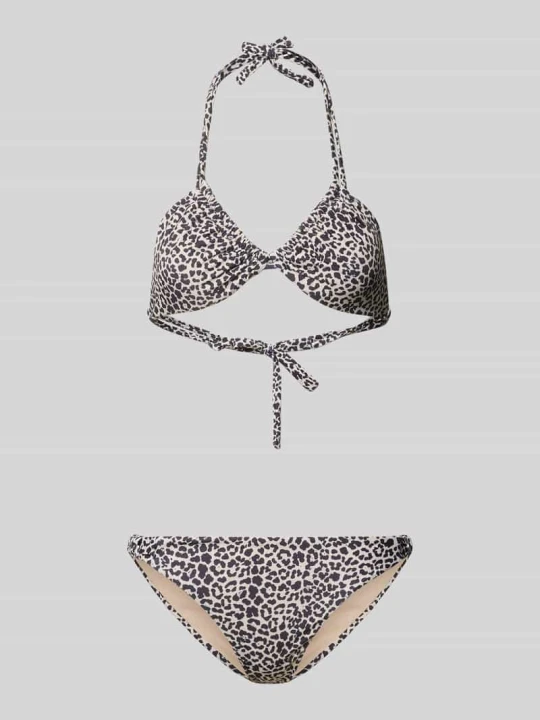Zdjęcie produktu Zestaw bikini we wzór na całej powierzchni model 'BIBI' Shiwi Beżowy