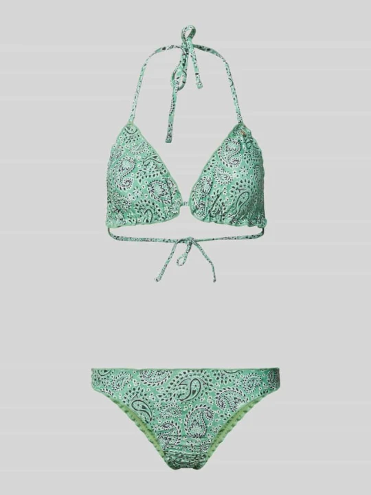 Zdjęcie produktu Zestaw bikini we wzór na całej powierzchni model 'LIZ' Shiwi Zielony