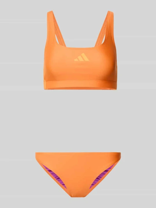 Zdjęcie produktu Zestaw bikini z detalem z logo Adidas Pomarańczowy