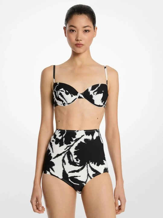 Zdjęcie produktu Zestaw bikini z nylonowego stretchu z kwiecistym nadrukiem Michael Kors