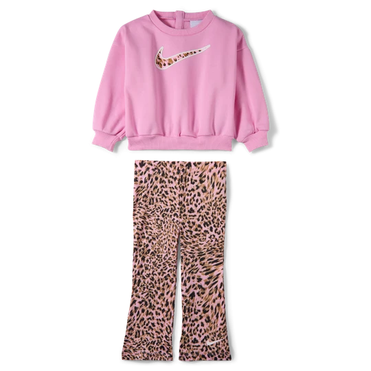 Zdjęcie produktu Zestaw bluza i legginsy z nadrukiem dla niemowląt (12–24 M) Nike - Różowy