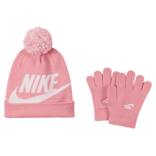 Zdjęcie produktu Zestaw czapka i rękawiczki dla małych dzieci Nike - Różowy