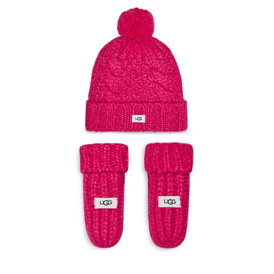 Zdjęcie produktu Zestaw czapka i rękawiczki Ugg K Infant Knit Set 22726 Różowy