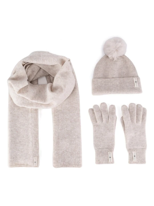 Zdjęcie produktu Zestaw czapka, szalik i rękawiczki Beverly Hills Polo Club BHPC-WC-002-AW24 Beżowy
