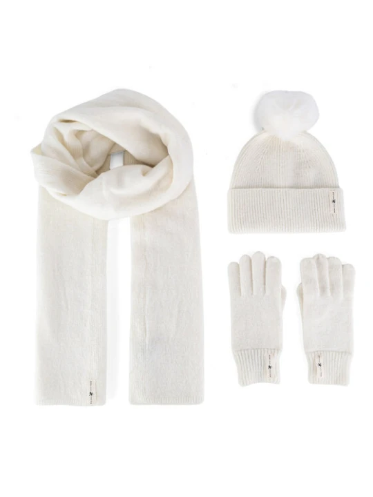Zdjęcie produktu Zestaw czapka, szalik i rękawiczki Beverly Hills Polo Club BHPC-WC-002-AW24 Biały