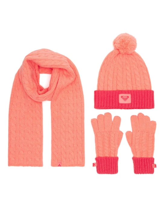 Zdjęcie produktu Zestaw czapka, szalik i rękawiczki Roxy RX-KF-001-AW24 Pomarańczowy