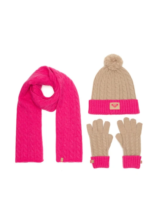 Zdjęcie produktu Zestaw czapka, szalik i rękawiczki Roxy RX-KF-001-AW24 Różowy