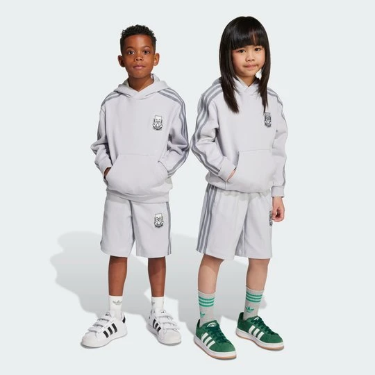 Zdjęcie produktu Zestaw dla dzieci z bluzą z kapturem i spodenkami adidas x Minecraft Light Solid Grey