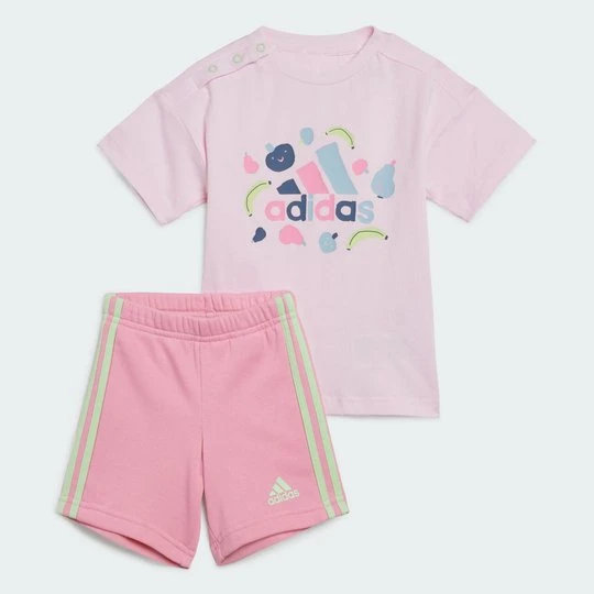Zdjęcie produktu Zestaw Essentials Allover Print Tee Kids Adidas różowy