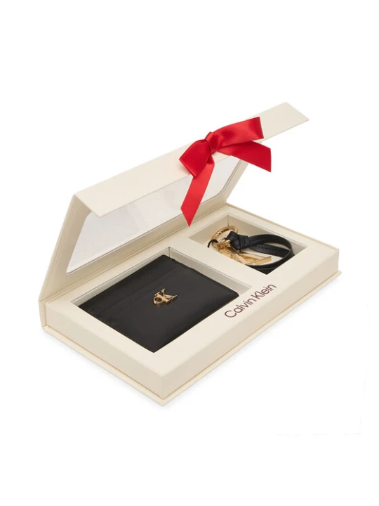 Zdjęcie produktu Zestaw etui na karty i brelok Calvin Klein Ck Cardcase + Ck Key Fob LV04F0000G Czarny