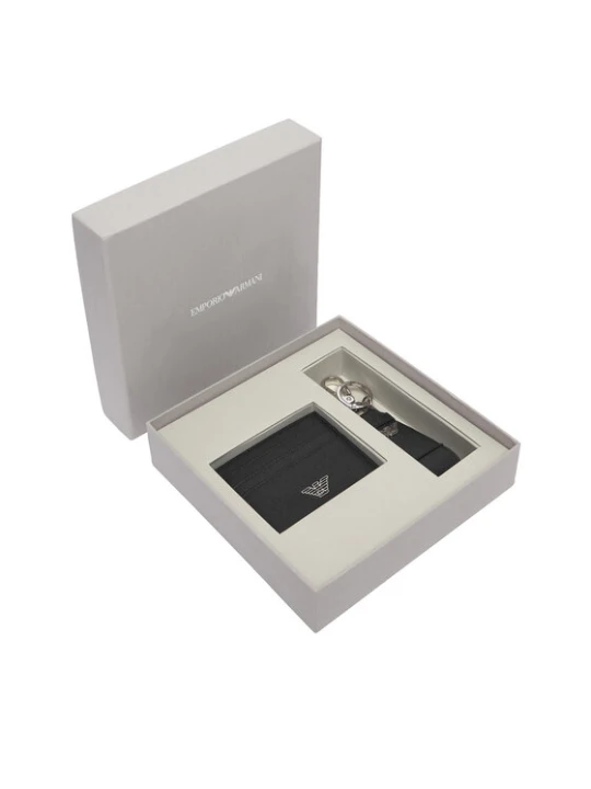 Zdjęcie produktu Zestaw etui na karty i brelok Emporio Armani EM003598 AF13805 UC001 Czarny