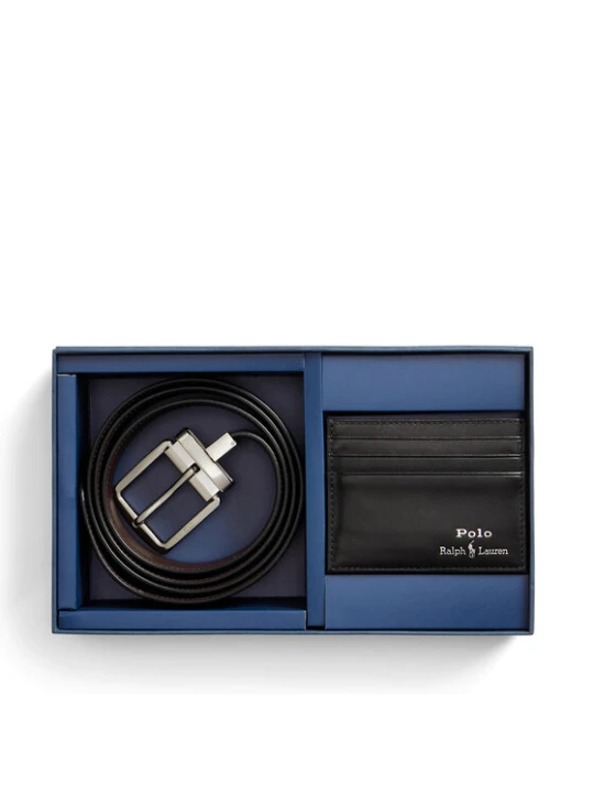Zdjęcie produktu Zestaw etui na karty i pasek Polo Ralph Lauren 405880721001 Czarny