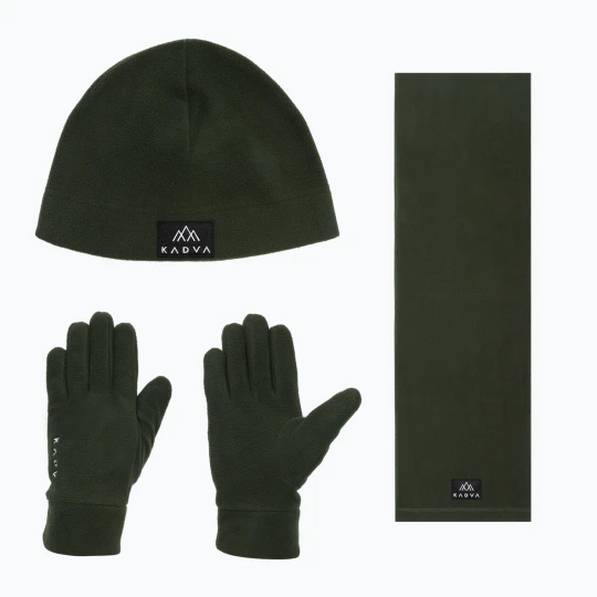 Zdjęcie produktu Zestaw KADVA TREKKO 3in1 SET fleece czapka + szalik zielony