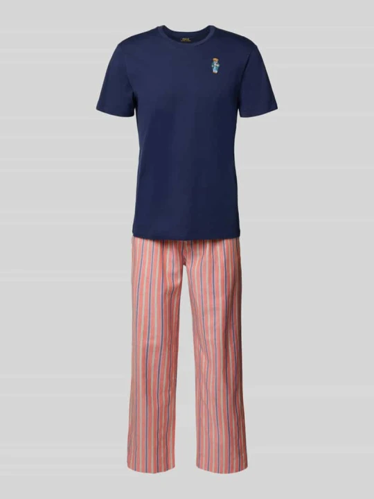 Zdjęcie produktu Zestaw piżamowy o kroju relaxed fit z wyhaftowanym logo model ‘Sleep’ Polo Ralph Lauren Granatowy
