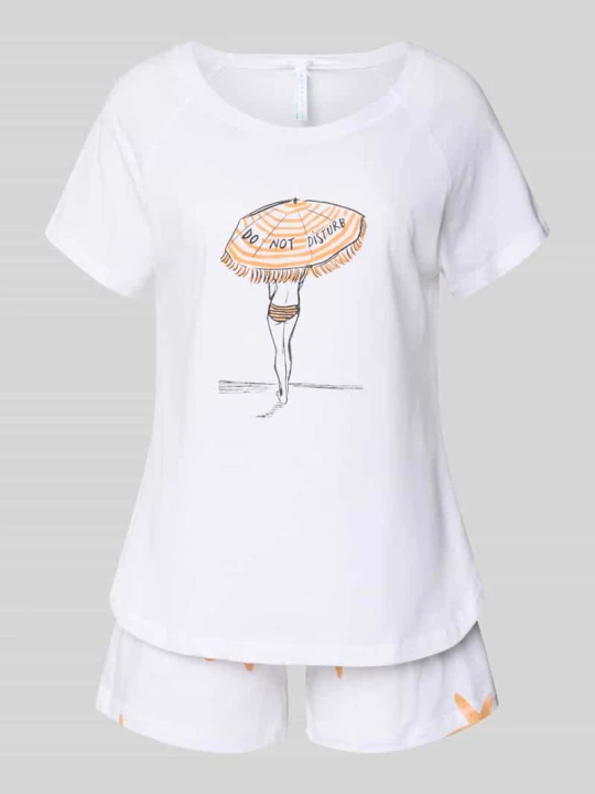 Zdjęcie produktu Zestaw piżamowy składający się z t-shirtu i szortów model „Sommerliebe” LOUIS & LOUISA Biały