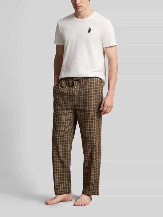 Zdjęcie produktu Zestaw piżamowy z czystej bawełny Polo Ralph Lauren Ciemnobrązowy