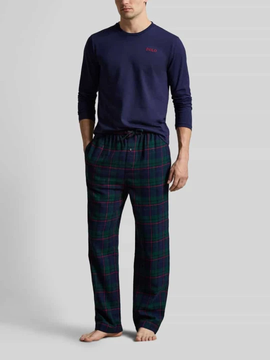 Zdjęcie produktu Zestaw piżamowy z czystej bawełny Polo Ralph Lauren Granatowy