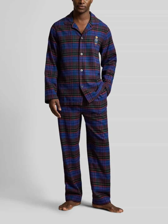 Zdjęcie produktu Zestaw piżamowy z czystej bawełny z haftem niedźwiedzia Polo Ralph Lauren Ciemnozielony