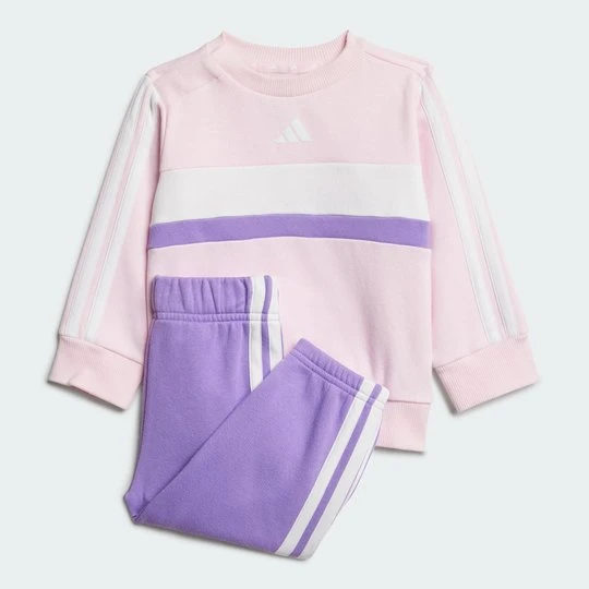 Zdjęcie produktu Zestaw Seasonal Essentials Tiberio 3-Stripes Fleece Crew Kids Adidas różowy