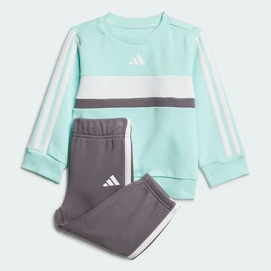 Zdjęcie produktu Zestaw Seasonal Essentials Tiberio 3-Stripes Fleece Crew Kids Adidas niebieski