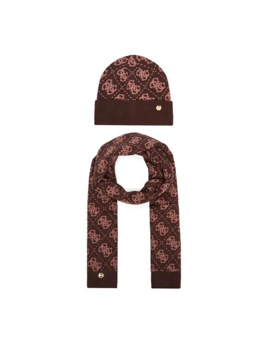 Zdjęcie produktu Zestaw szalik i czapka Guess GFBOX WP6401 Brązowy