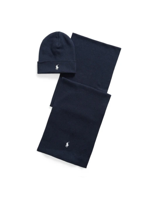 Zdjęcie produktu Zestaw szalik i czapka Polo Ralph Lauren 710B28980001 Granatowy