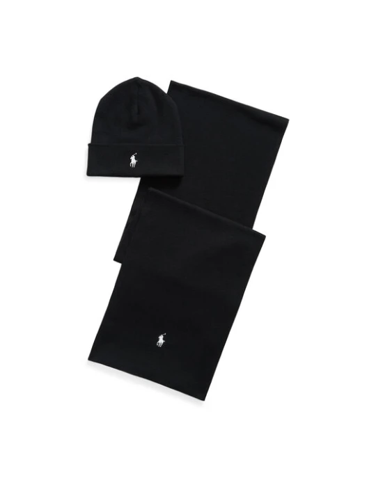 Zdjęcie produktu Zestaw szalik i czapka Polo Ralph Lauren 710B28980002 Czarny