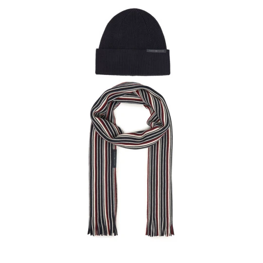 Zdjęcie produktu Zestaw szalik i czapka Tommy Hilfiger Th Corp Love AM0AM12939 Granatowy