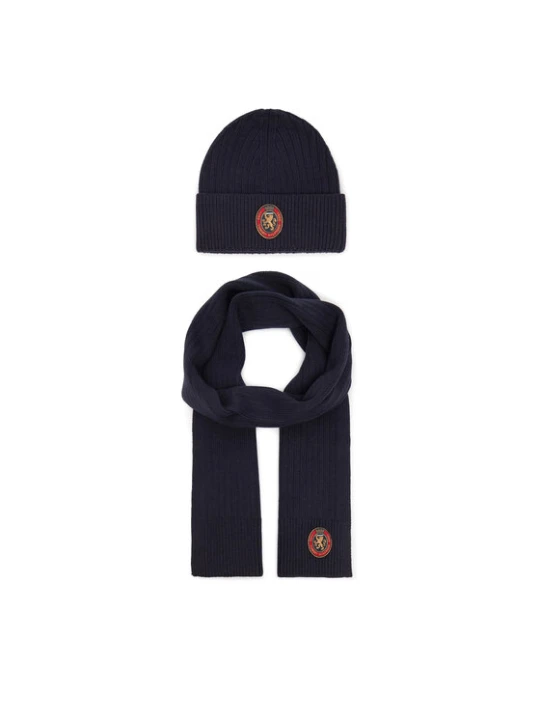 Zdjęcie produktu Zestaw szalik i czapka Tommy Hilfiger Th Crest Giftpack AM0AM14586 Granatowy