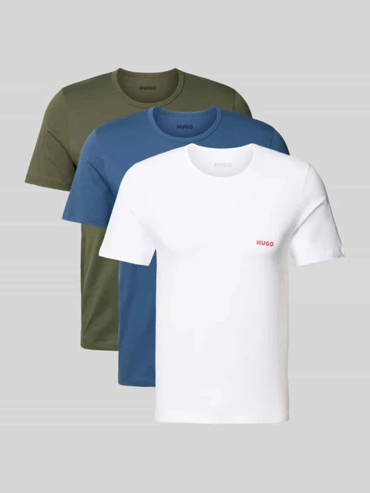 Zdjęcie produktu Zestaw t-shirtów o kroju regular fit z czystej bawełny model 'T-SHIRT RN TRIPLET P' Hugo Oliwkowy