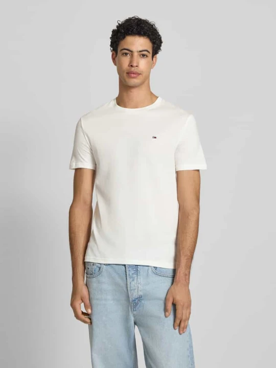 Zdjęcie produktu zestaw t-shirtów o kroju slim fit z czystej bawełny w zestaw 2 szt. Tommy Jeans Beżowy
