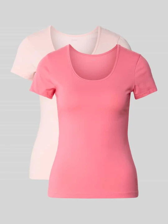 Zdjęcie produktu zestaw t-shirtów o kroju slim fit z mieszanki bawełny, zestaw 2 szt. Hugo Mocnoróżowy
