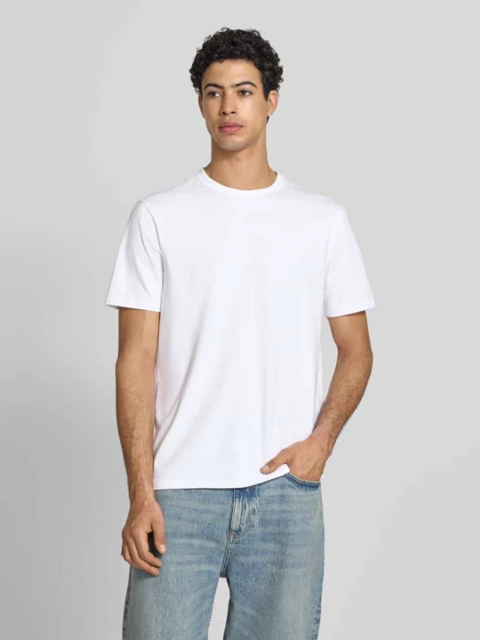 Zdjęcie produktu Zestaw T-shirtów z bawełnianej mieszanki krój regular fit model 'NAOLO' w 2‑pakiecie Hugo Czarny
