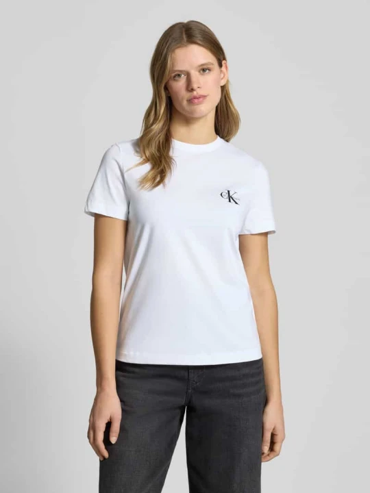 Zdjęcie produktu zestaw t-shirtów z logo i okrągłym dekoltem w zestawie 2 szt. Calvin Klein Jeans Czerwony