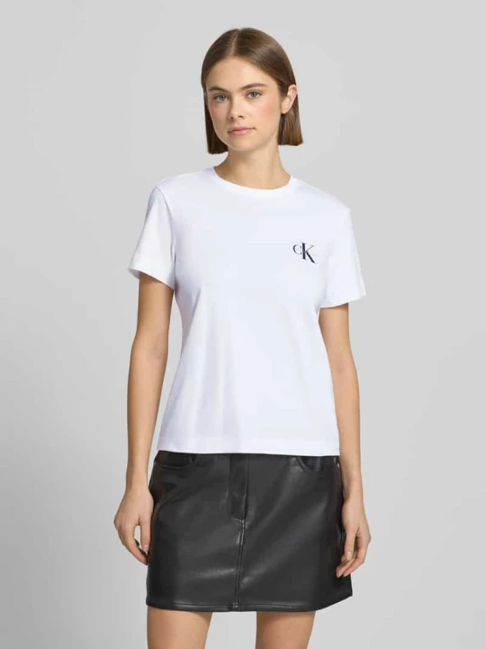 Zdjęcie produktu zestaw t-shirtów z logo i okrągłym dekoltem w zestawie 2 szt. Calvin Klein Jeans Czarny