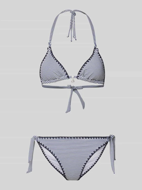 Zdjęcie produktu Zestaw bikini z detal z logo model 'NUCODIMKA' Banana Moon Ciemnoniebieski