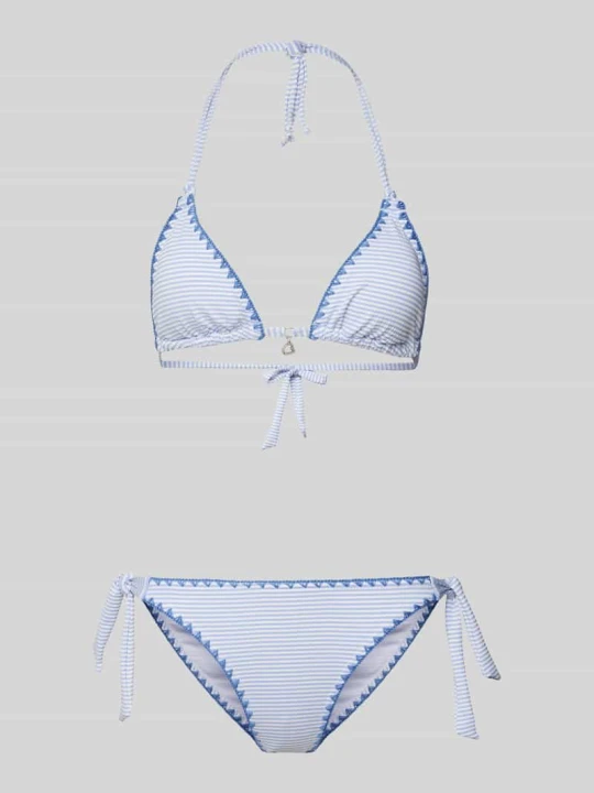 Zdjęcie produktu Zestaw bikini z detal z logo model 'NUCODIMKA' Banana Moon Jasnoniebieski